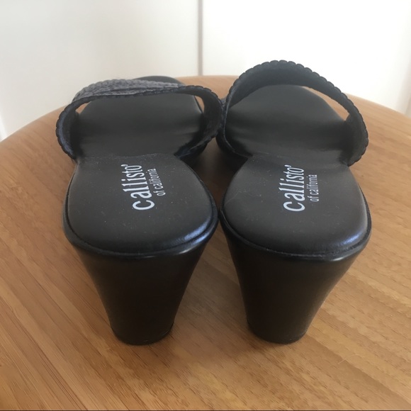 Dark Blue Mule Wedge Slides (New!) - Picture 3 of 4